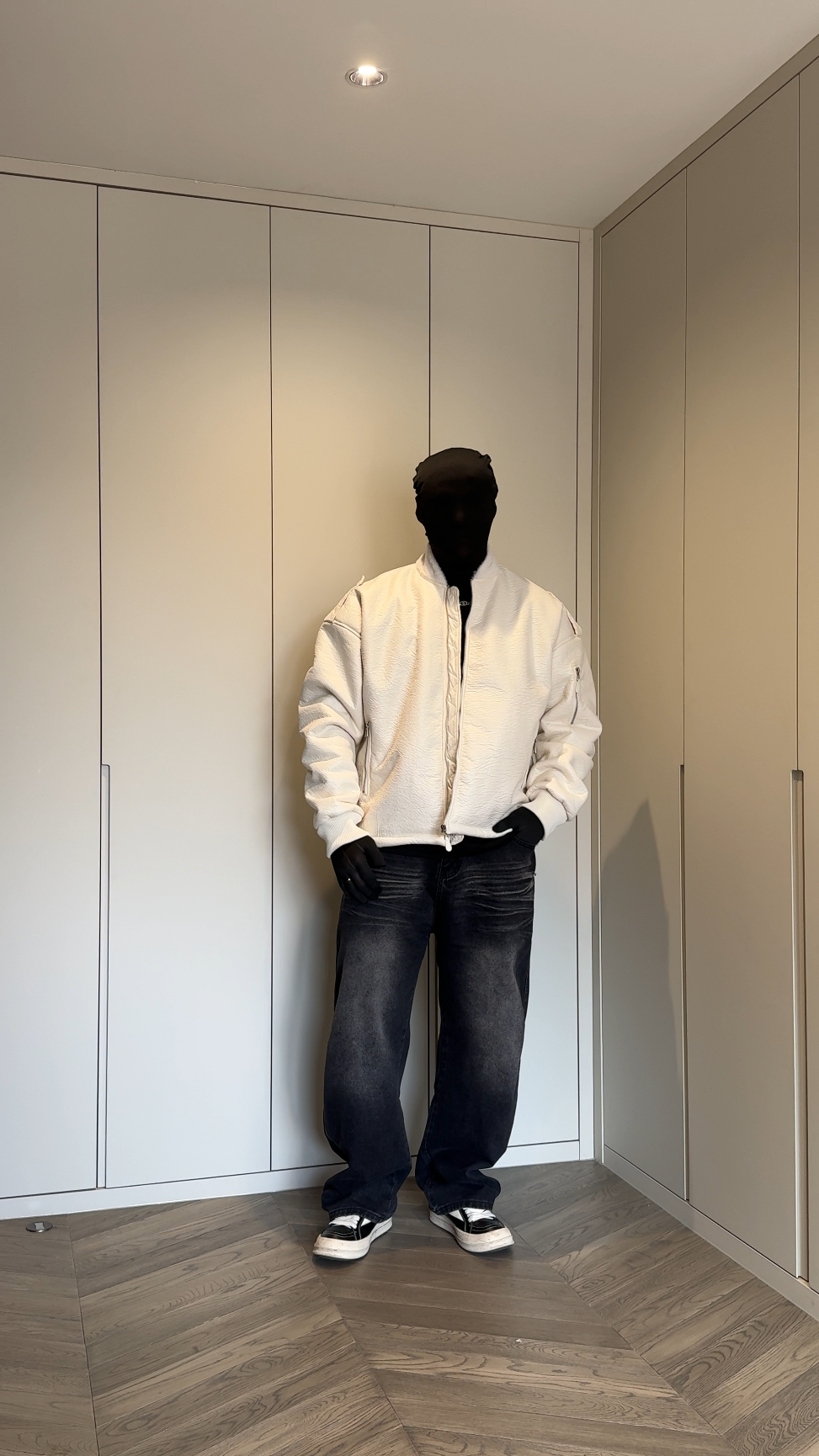 STEP BLOCK ST032 Reversible Faux Shearling Oversized Bomber Jacket