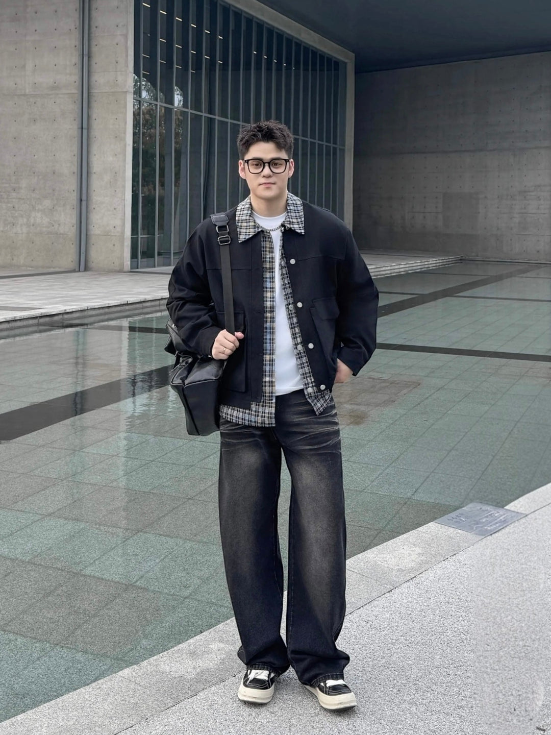 WASHED DRAPE STRAIGHT JEANS st5057