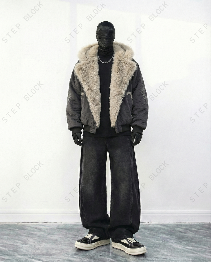 FAUX FUR-COLLAR PADDED JACKET st5079 OK