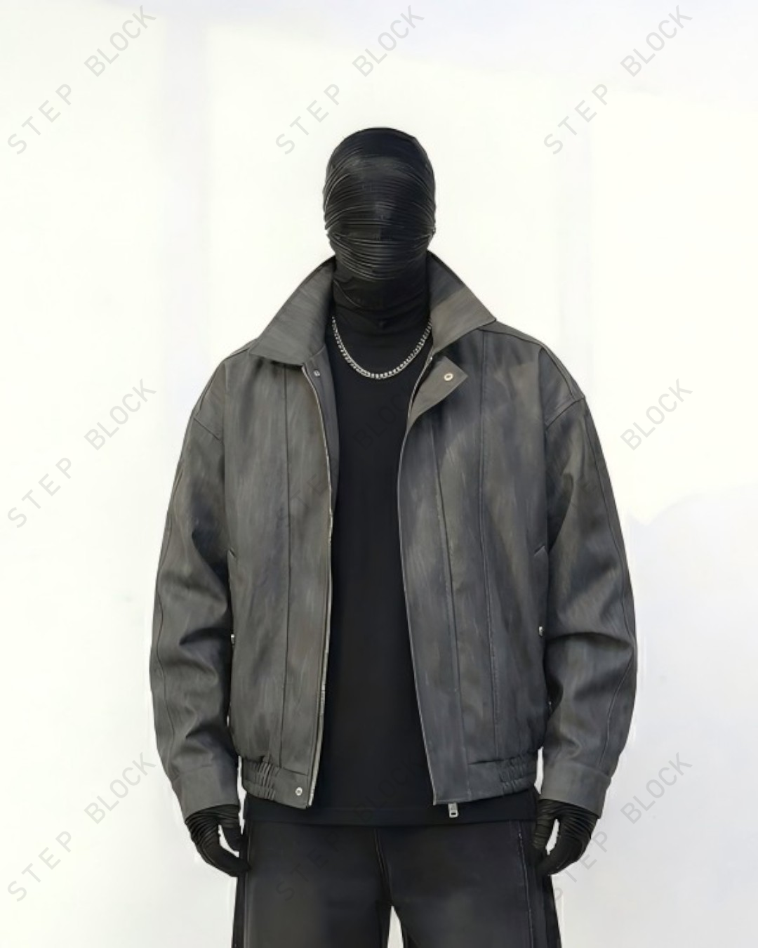 DYED FAUX LEATHER HARRINGTON JACKET st5064  ok
