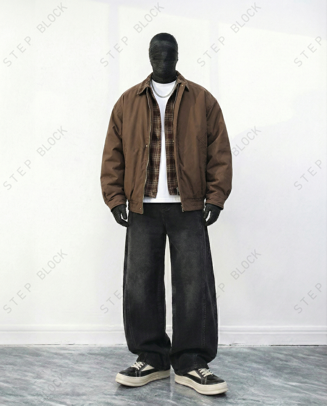 LAYERED PLAID WORK JACKET st5083  ok