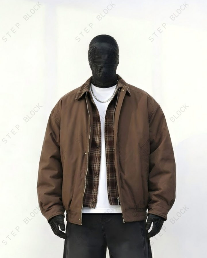 LAYERED PLAID WORK JACKET st5083  ok