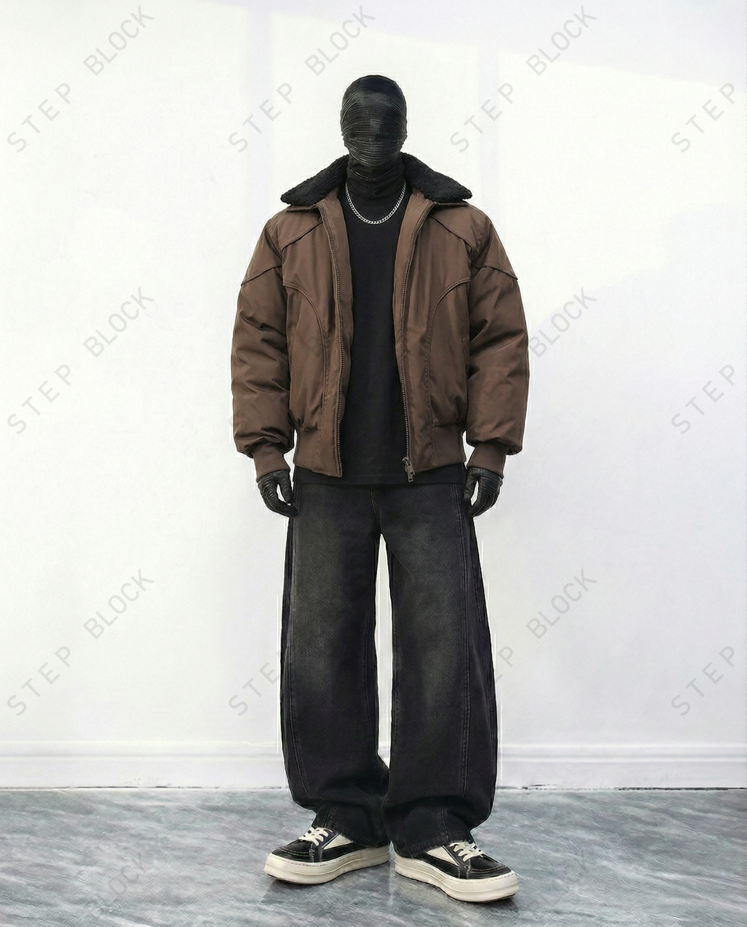 DETACHABLE-COLLAR CROPPED JACKET st5082  OK