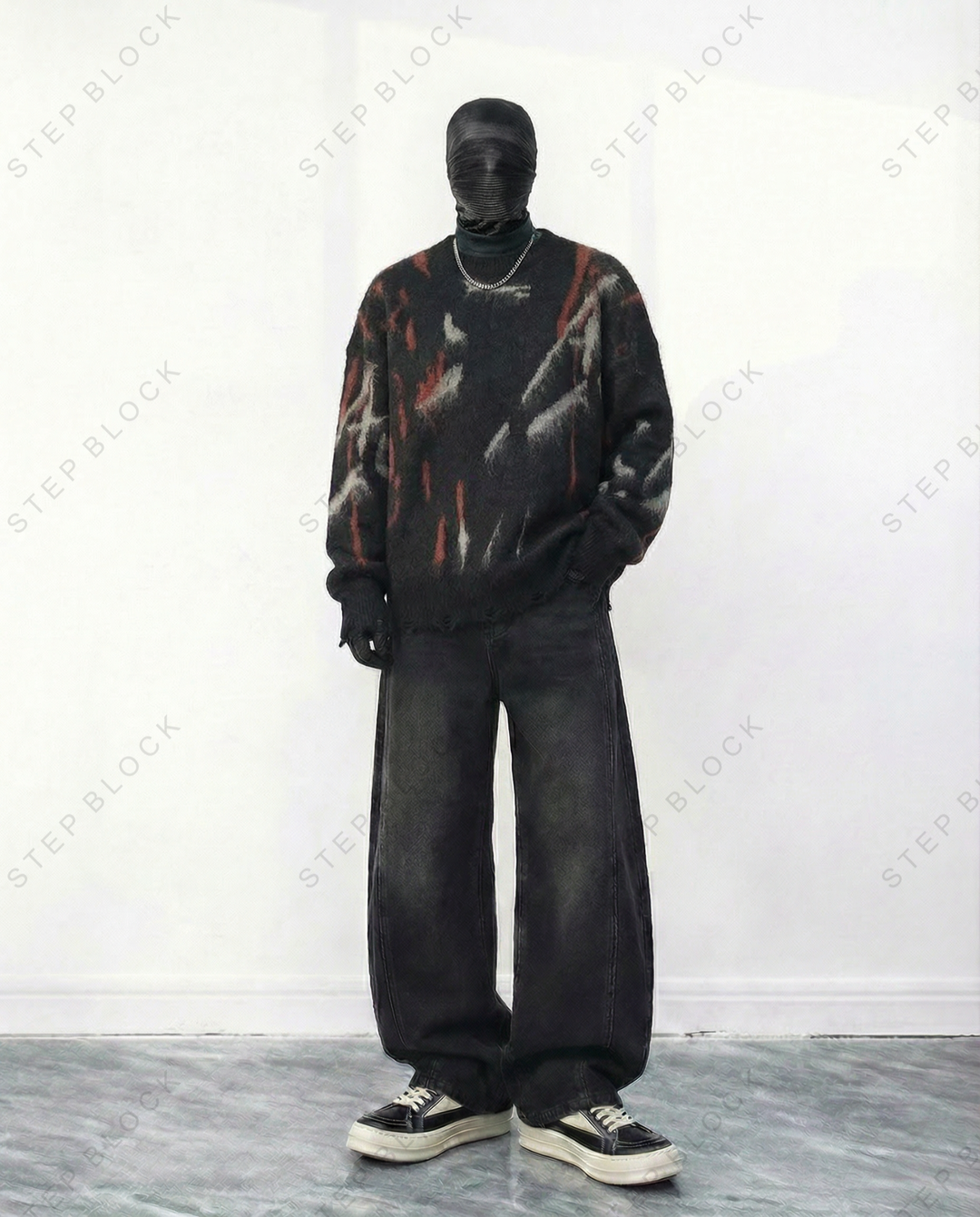 STEP BLOCK-SWEATER ST1014