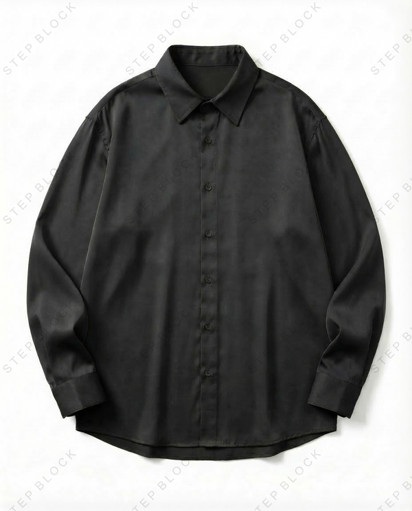 STEP BLOCK MT551 Minimalist Loose-Fit Button-Down Shirt