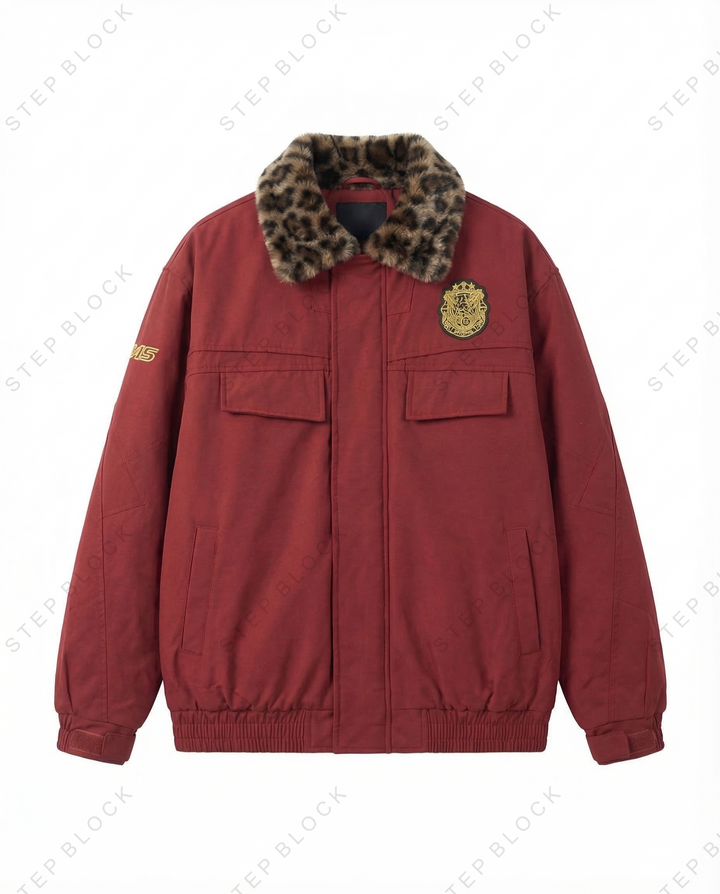 STEP BLOCK ST1017 Shearling Collar Work Jacket