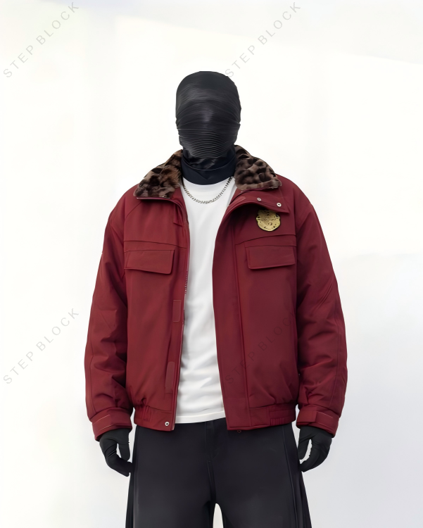 STEP BLOCK ST1017 Shearling Collar Work Jacket