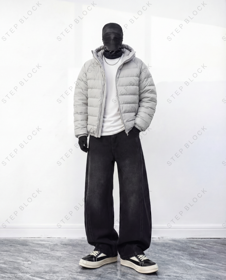 STEP BLOCK ST1012 Lightweight Hooded Puffer Jacket