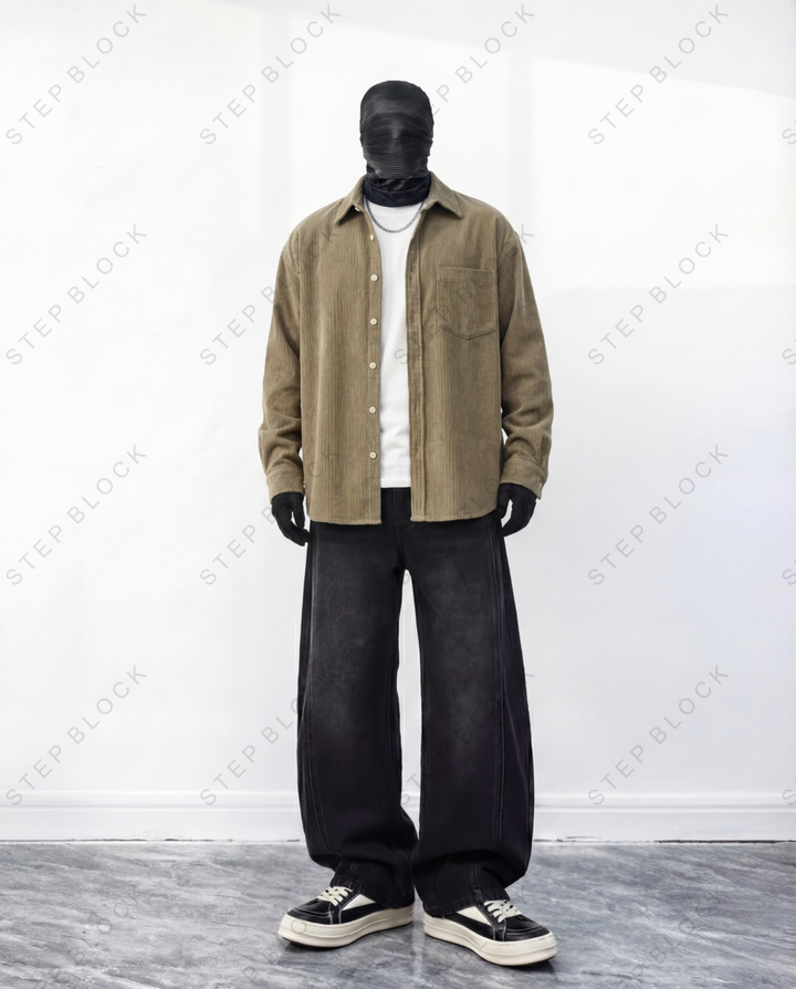 STEP BLOCK ST1008 Minimalist Overshirt Jacket