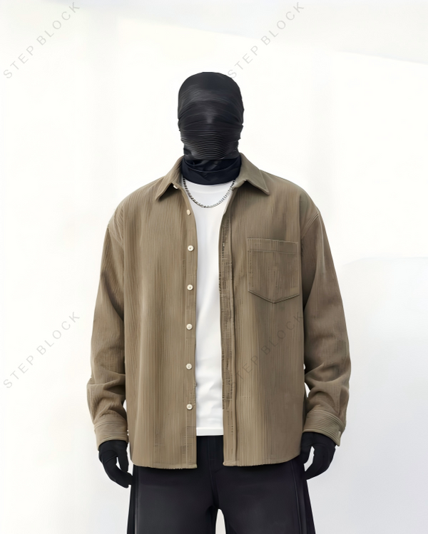 STEP BLOCK ST1008 Minimalist Overshirt Jacket