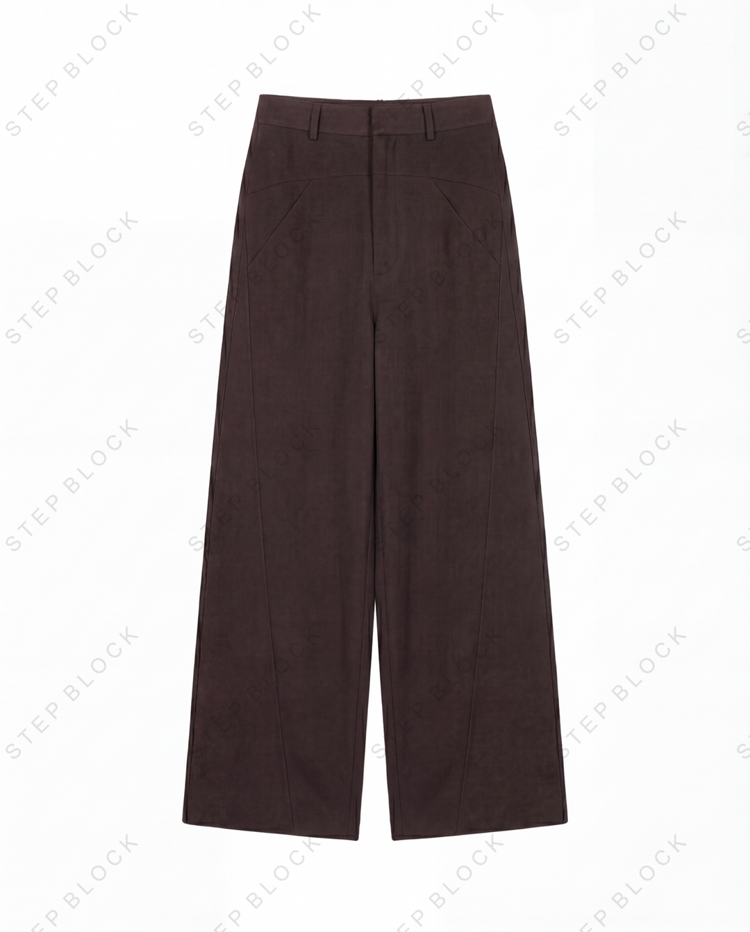 STEP BLOCK MT038 minimalist wide-leg drape casual dress pants