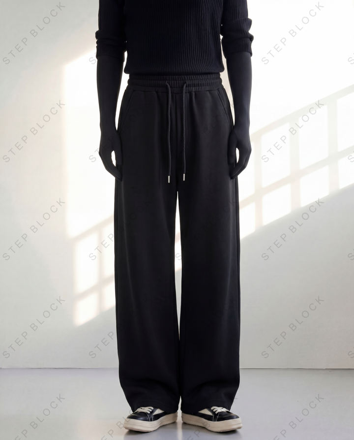STEP BLOCK MT032 minimalist wide-leg drawstring sweatpants