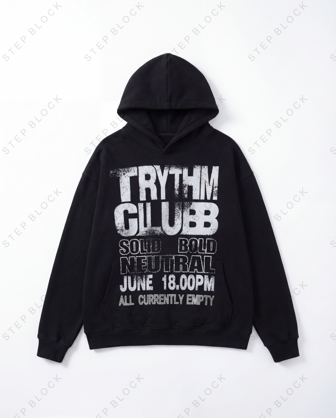 STEP BLOCK ST1001 Graphic Print Oversized Hoodie