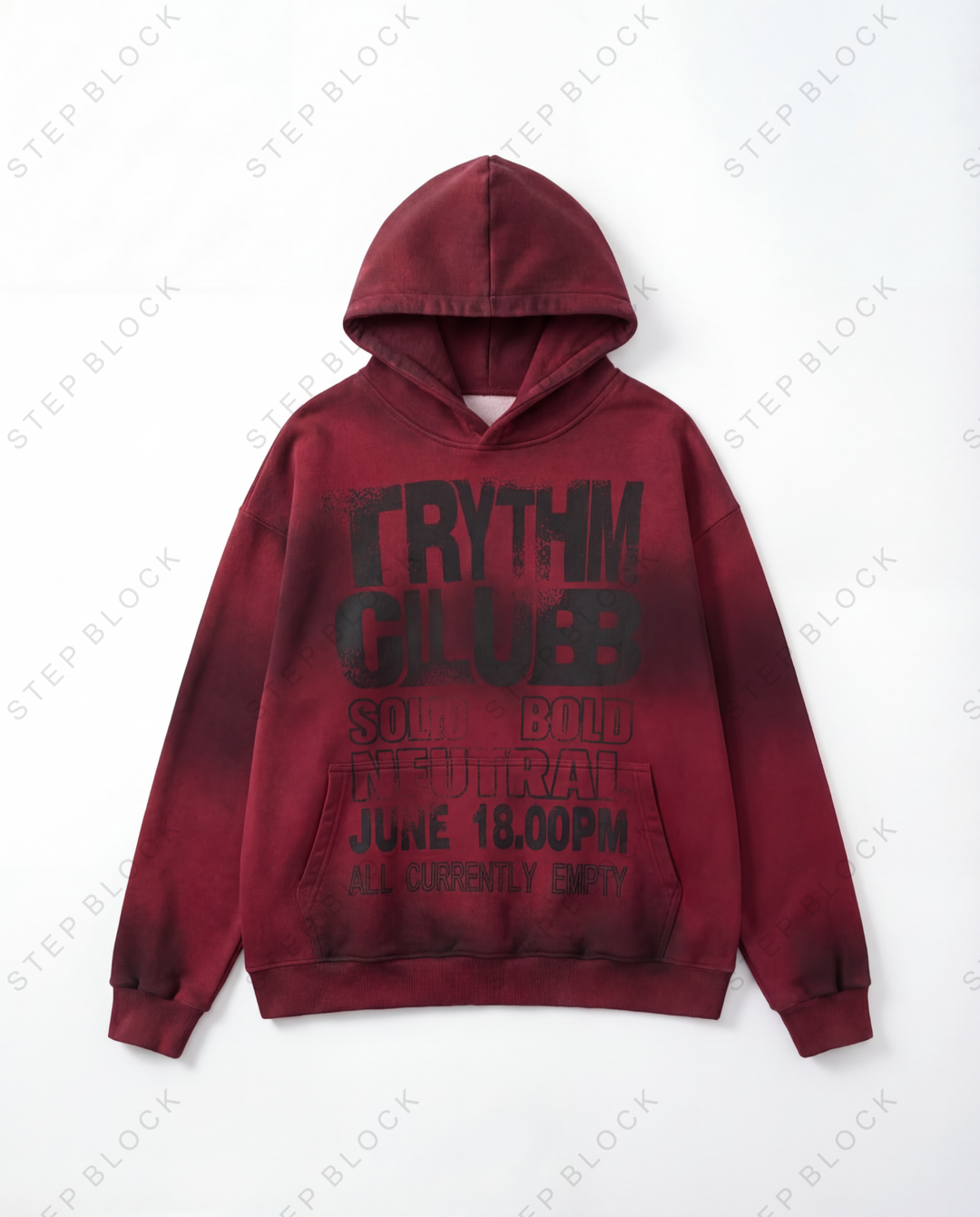 STEP BLOCK ST1001 Graphic Print Oversized Hoodie