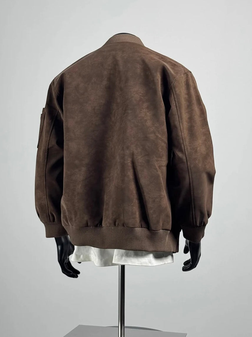 [TANCCHUI] LOOSE STAND-COLLAR MOTO JACKET st5038