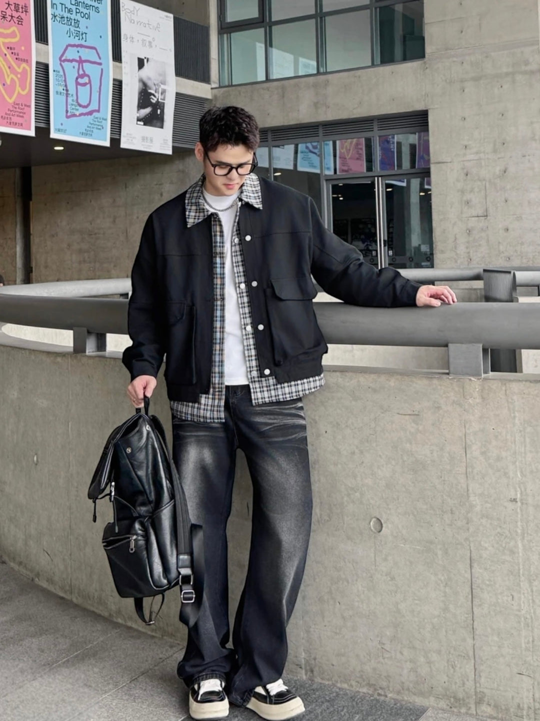 WASHED DRAPE STRAIGHT JEANS st5057