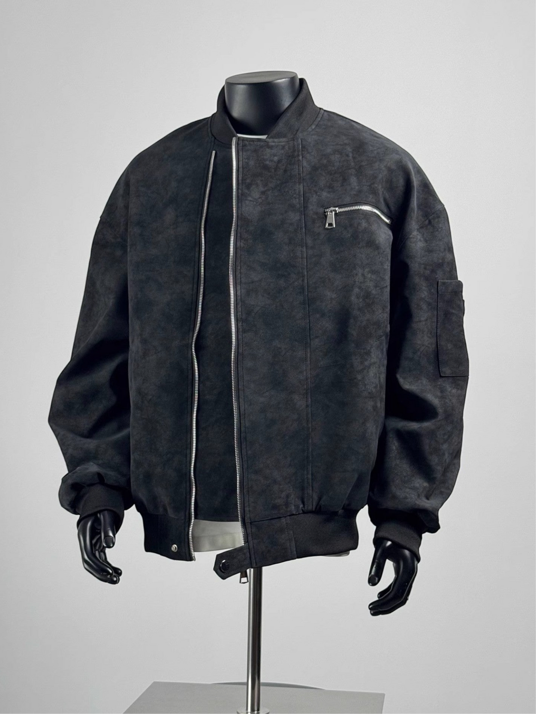 [TANCCHUI] LOOSE STAND-COLLAR MOTO JACKET st5038