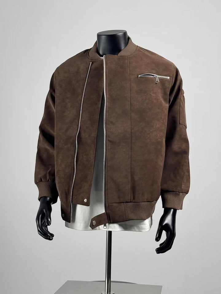 [TANCCHUI] LOOSE STAND-COLLAR MOTO JACKET st5038