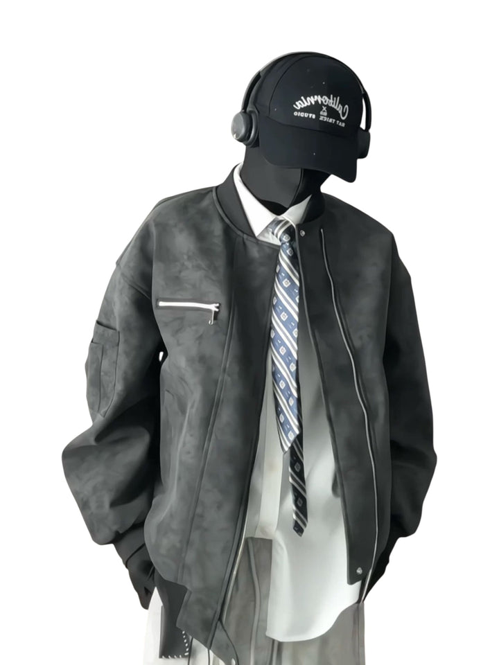 [TANCCHUI] LOOSE STAND-COLLAR MOTO JACKET st5038