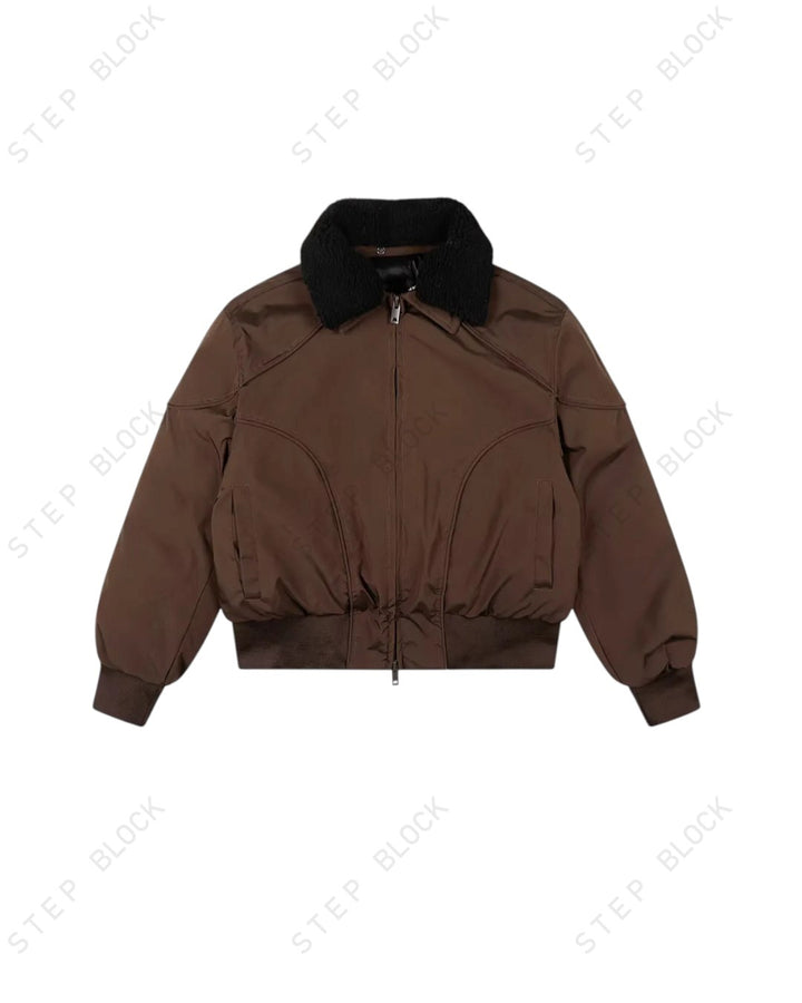 DETACHABLE-COLLAR CROPPED JACKET st5082  OK