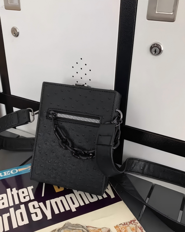 STEP BLOCK Ac078 Mini Textured Crossbody Bag with Chain