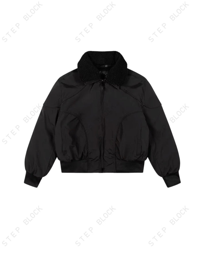 DETACHABLE-COLLAR CROPPED JACKET st5082  OK