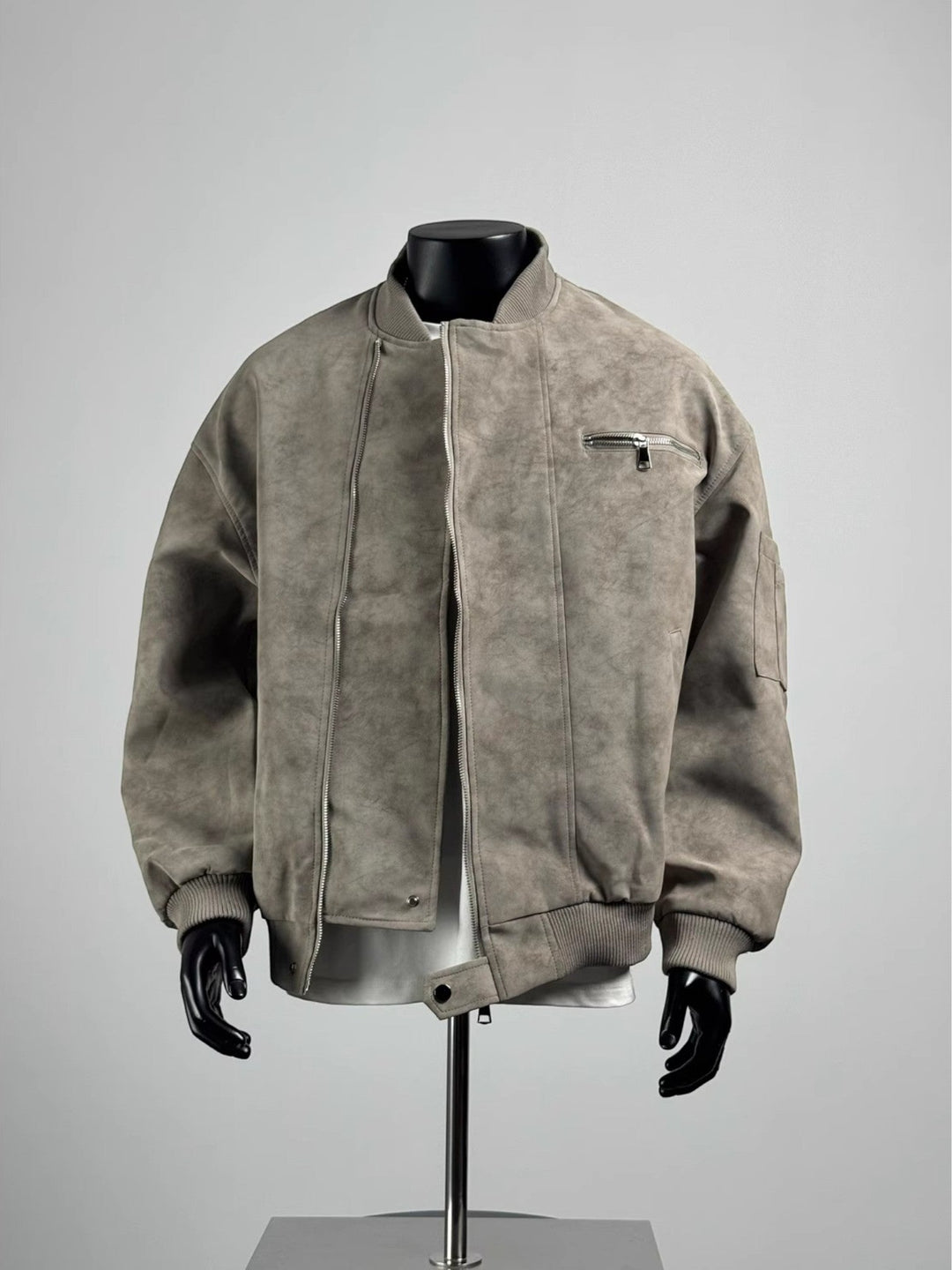 [TANCCHUI] LOOSE STAND-COLLAR MOTO JACKET st5038