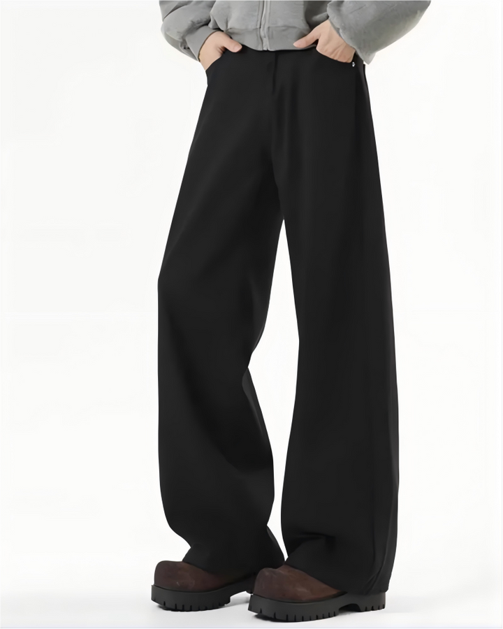 STEP BLOCK MT038 minimalist wide-leg drape casual dress pants