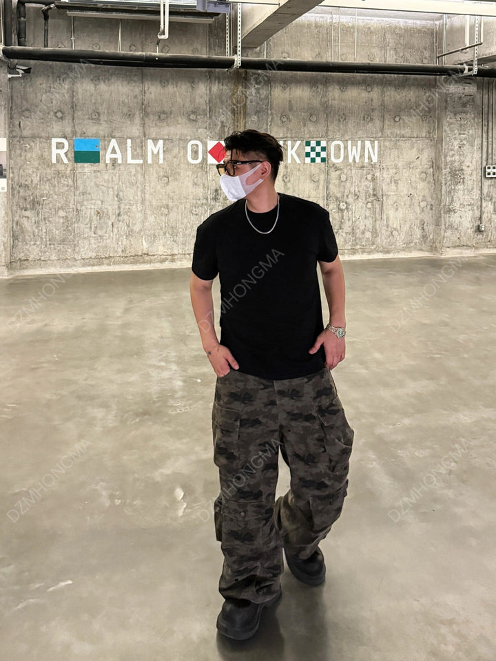 [DAZHONGMA] CAMO CARGO UTILITY TROUSERS st5048