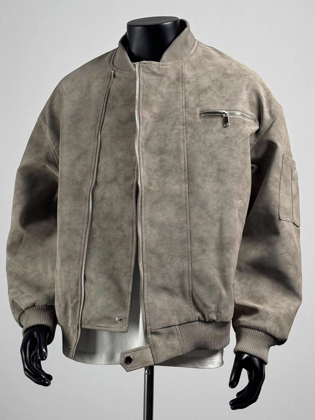 [TANCCHUI] LOOSE STAND-COLLAR MOTO JACKET st5038