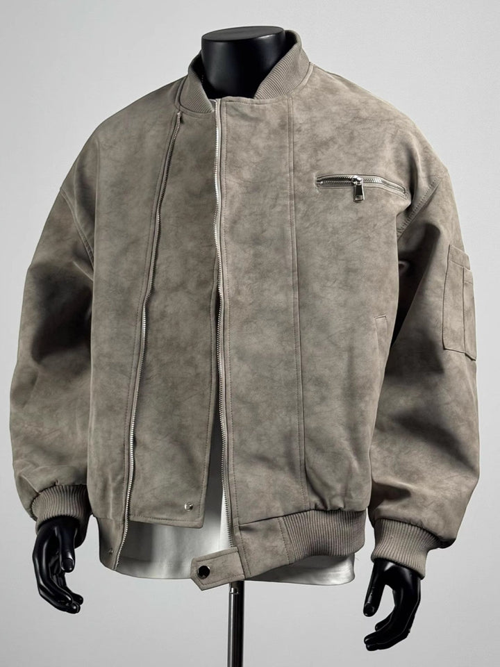 [TANCCHUI] LOOSE STAND-COLLAR MOTO JACKET st5038