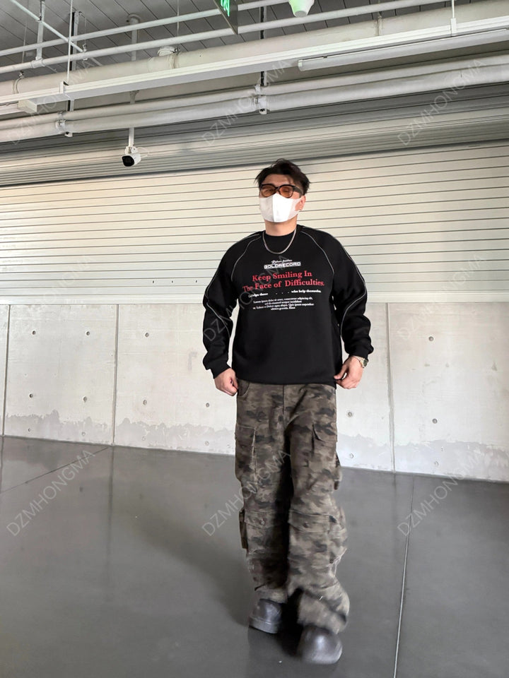 [DAZHONGMA] CAMO CARGO UTILITY TROUSERS st5048