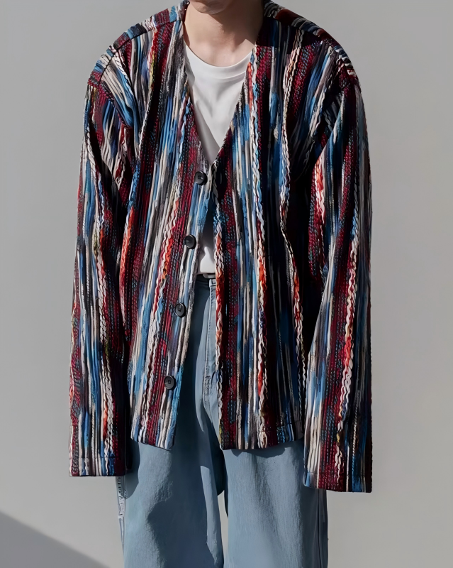 STEP BLOCK MT552 Abstract Textured Open Shirt