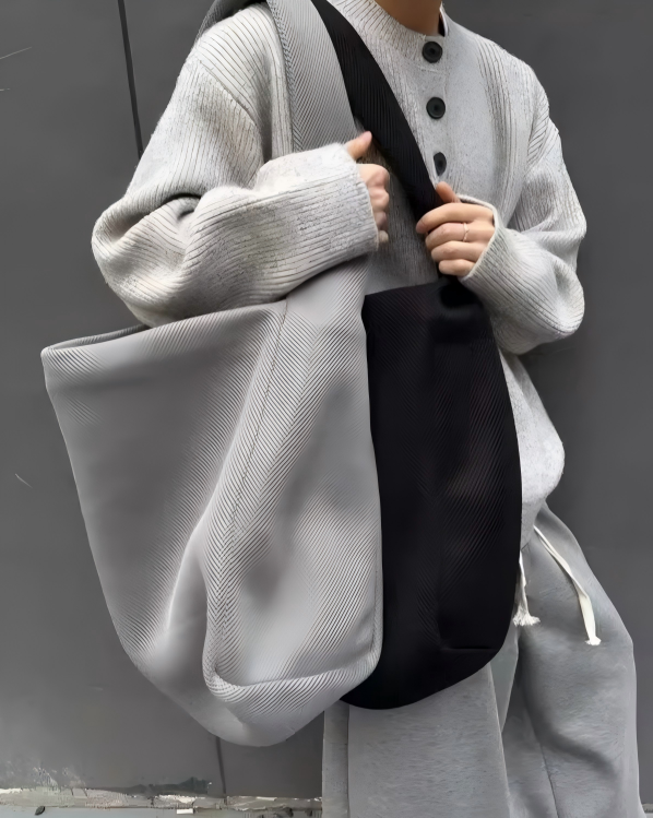 STEP BLOCK Ac085 Minimalist Knit Hobo Shoulder Bag