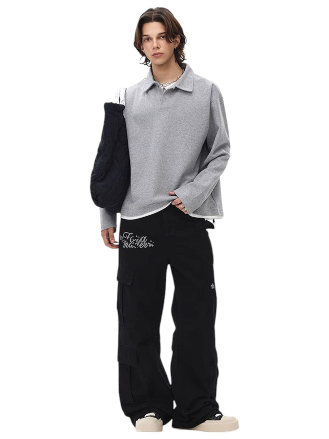 [BLAEXIT] BLAEXIT LAYERED-COLLAR POLO SHIRT st5043