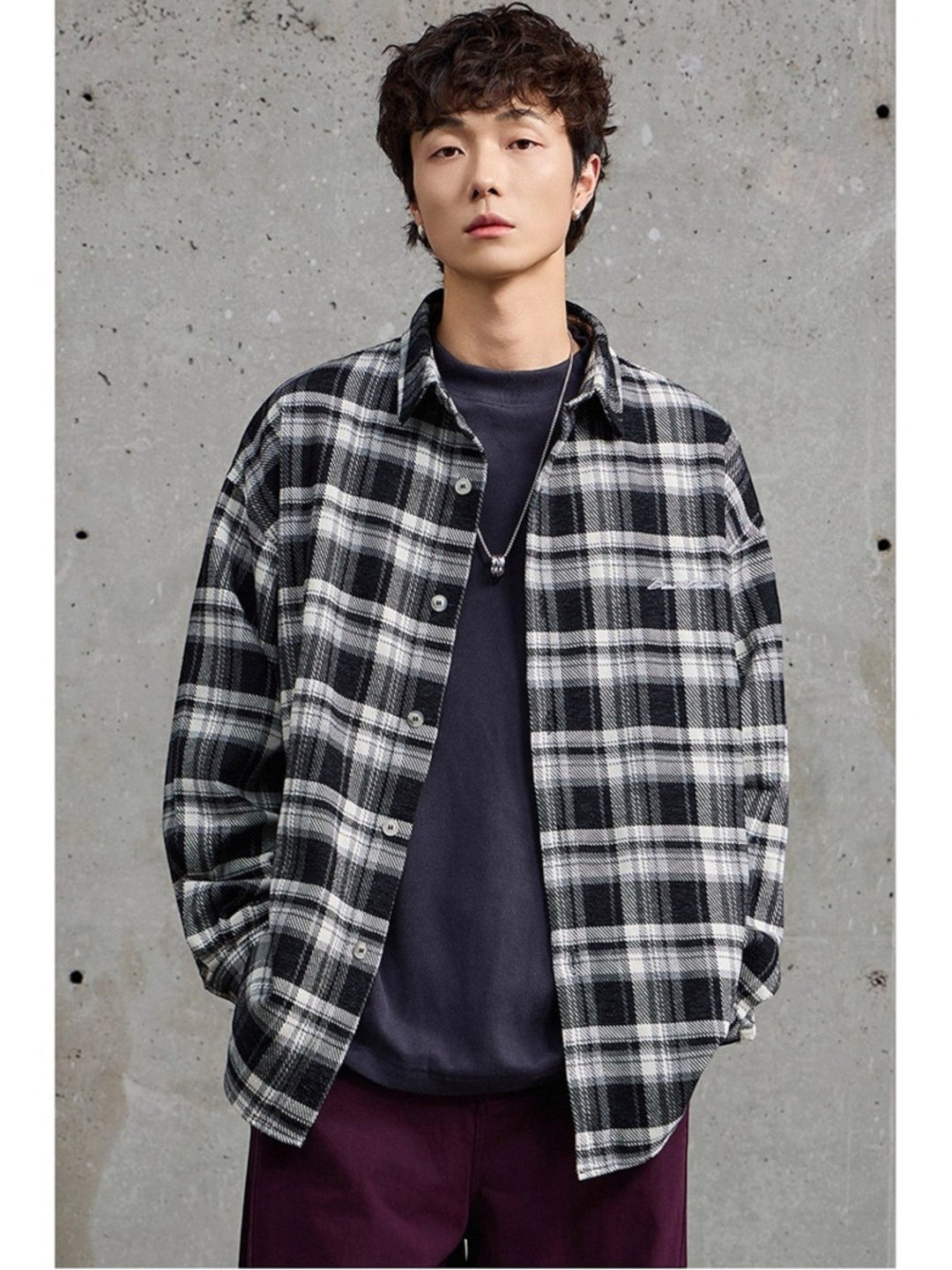 EMBROIDERED PLAID shirt st5069