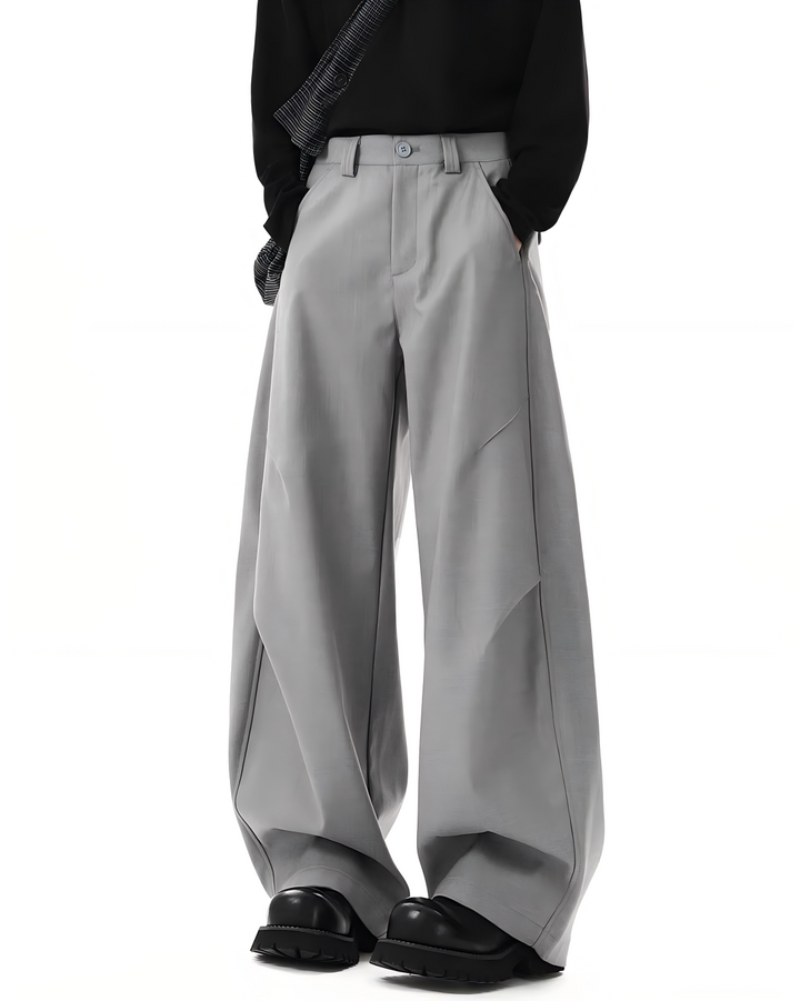 STEP BLOCK MT031 minimalist wide-leg drape casual trousers pants