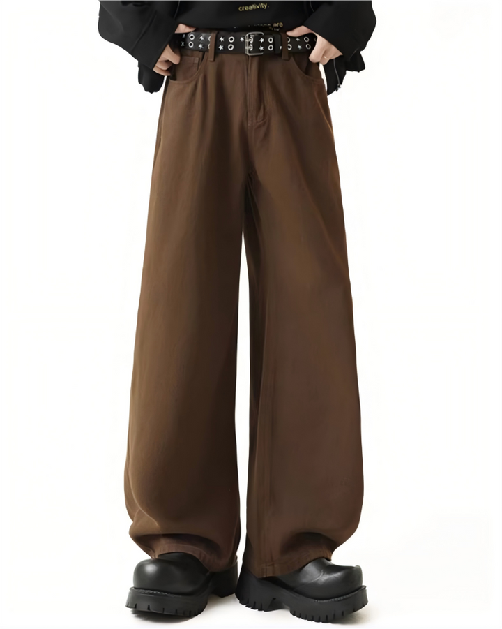 STEP BLOCK MT038 minimalist wide-leg drape casual dress pants