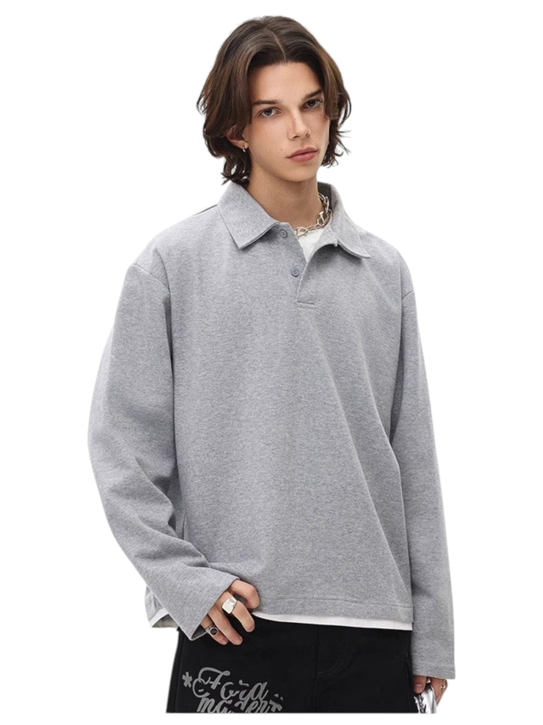 [BLAEXIT] BLAEXIT LAYERED-COLLAR POLO SHIRT st5043