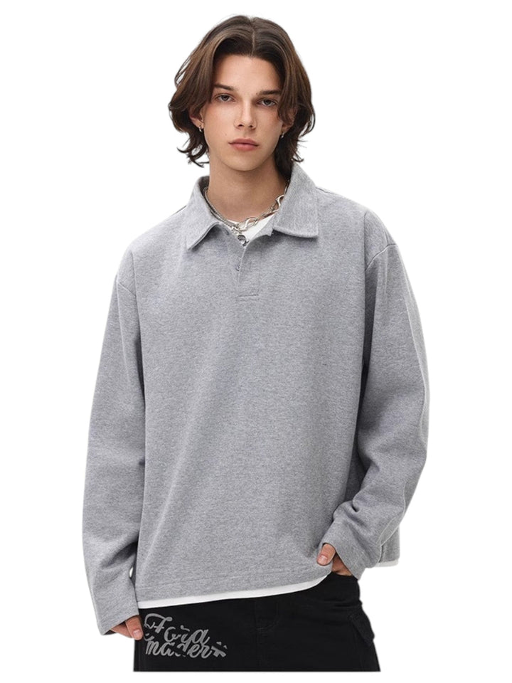 [BLAEXIT] BLAEXIT LAYERED-COLLAR POLO SHIRT st5043