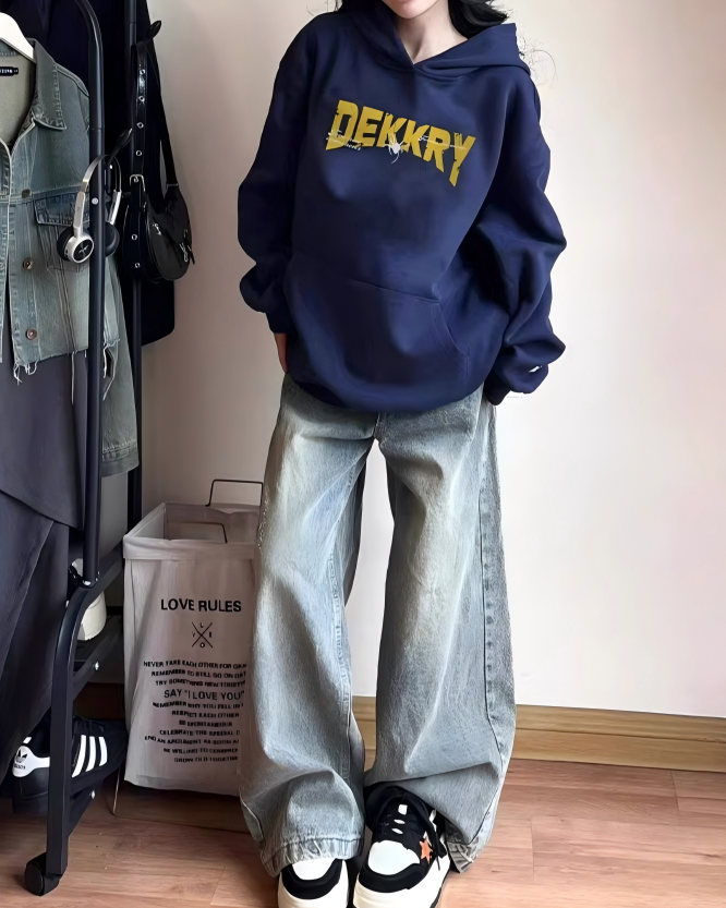 STEP BLOCK ST1016 Graphic Print Oversized Hoodie