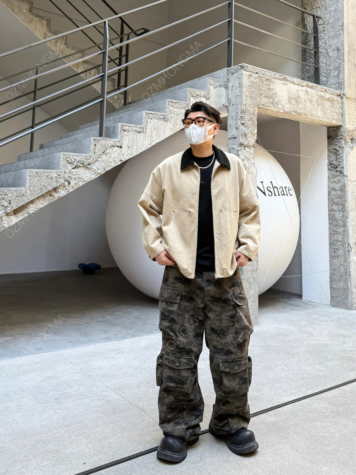[DAZHONGMA] CAMO CARGO UTILITY TROUSERS st5048