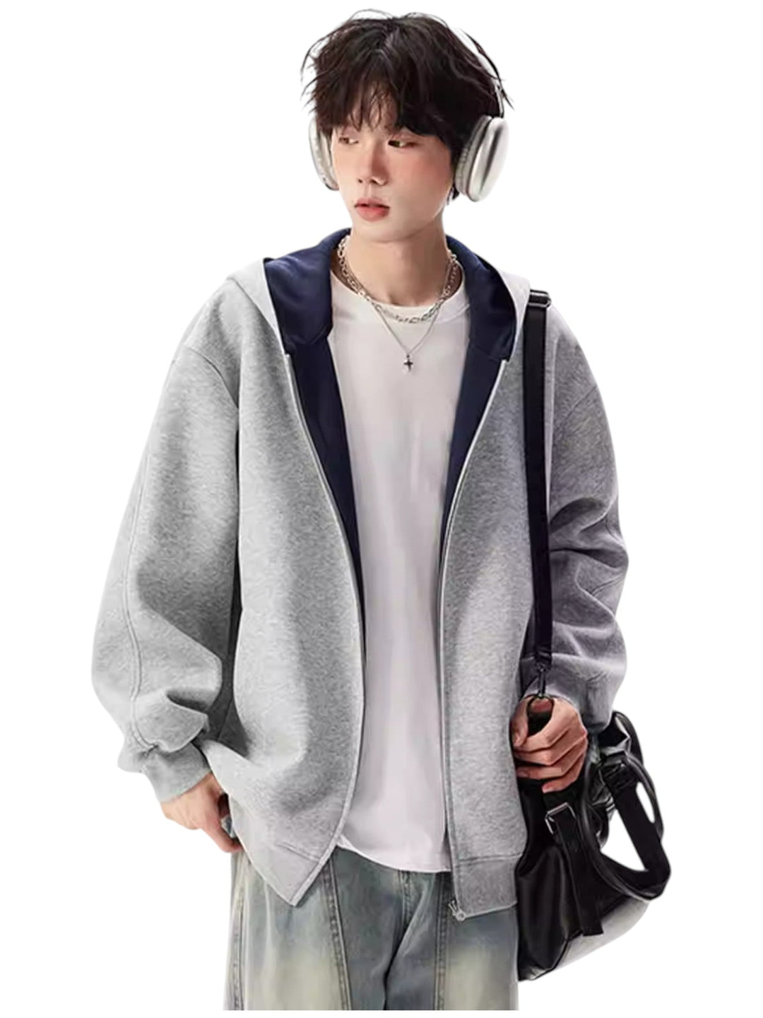 [OLD] FAUX TWO-PIECE HOODED LOOSE JACKET st5035