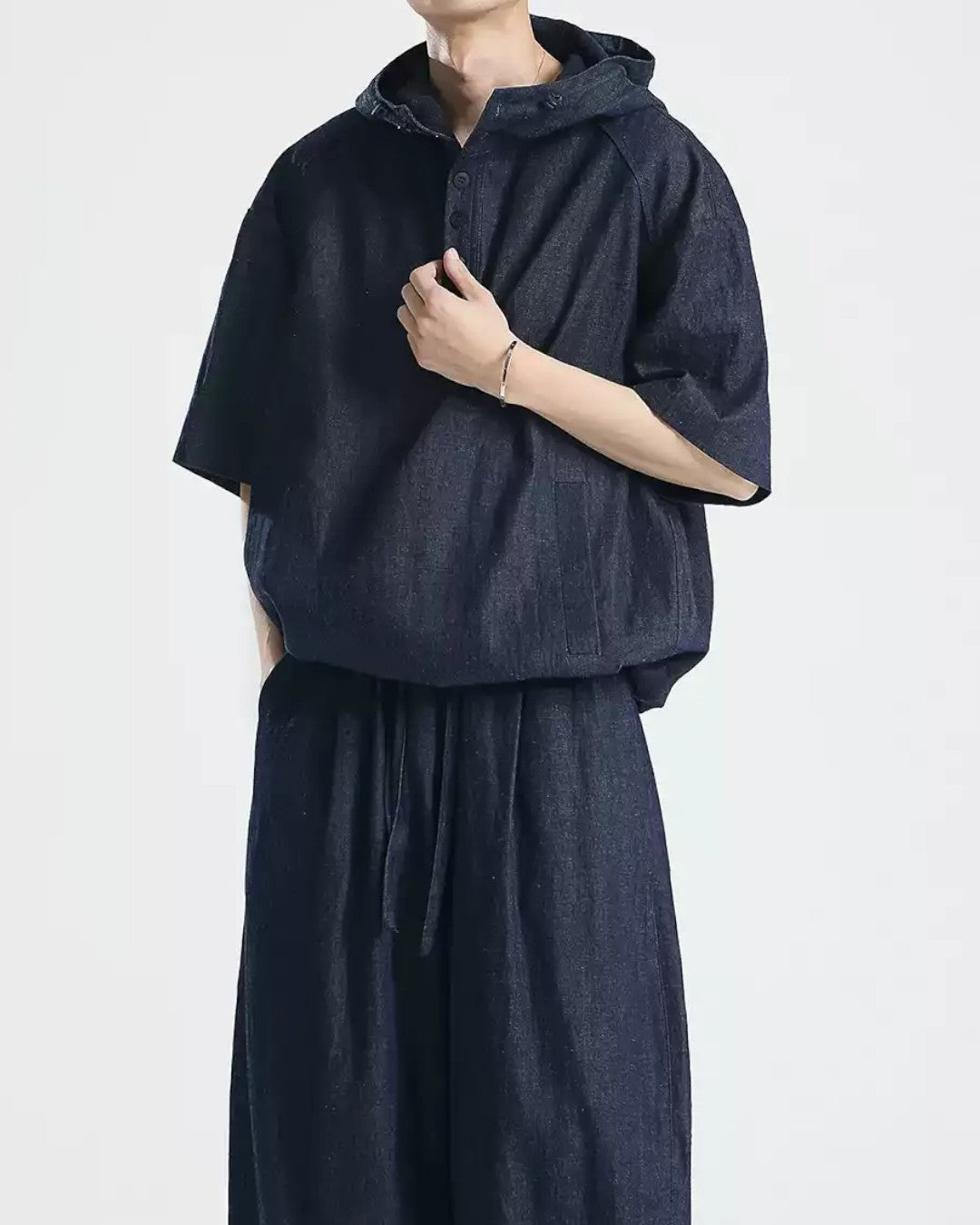 STEP BLOCK MT563 Short Sleeve Hooded Pullover Shirt