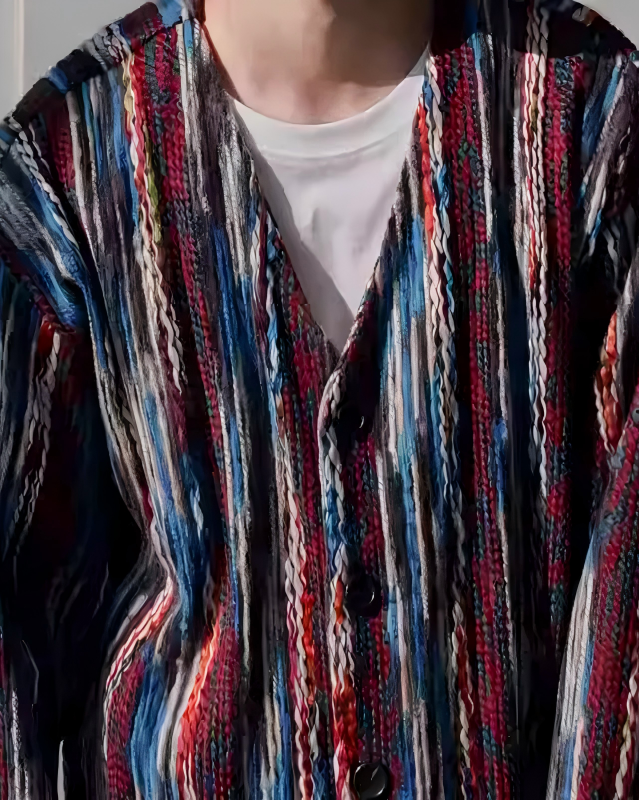 STEP BLOCK MT552 Abstract Textured Open Shirt