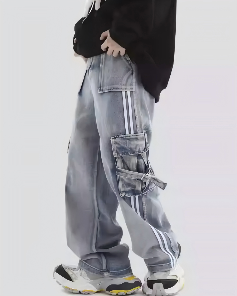 STEP BLOCK MT023 Multi-Pocket Cargo Baggy Jeans