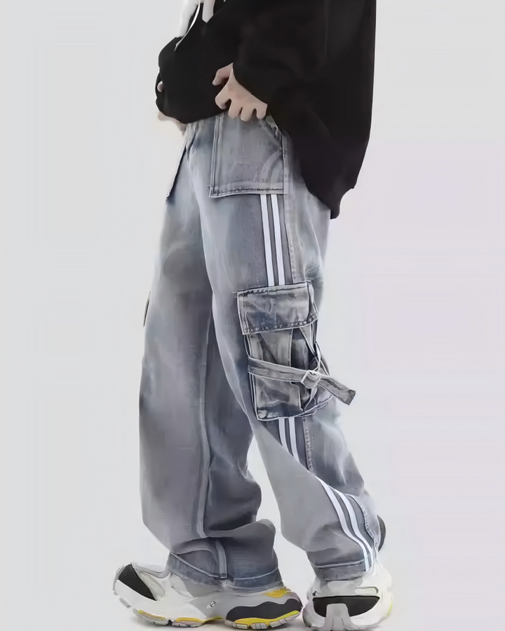STEP BLOCK MT023 Multi-Pocket Cargo Baggy Jeans