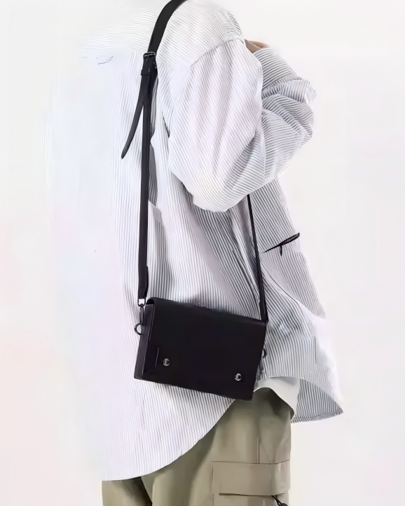 STEP BLOCK Ac083 Minimalist Leather Crossbody Bag