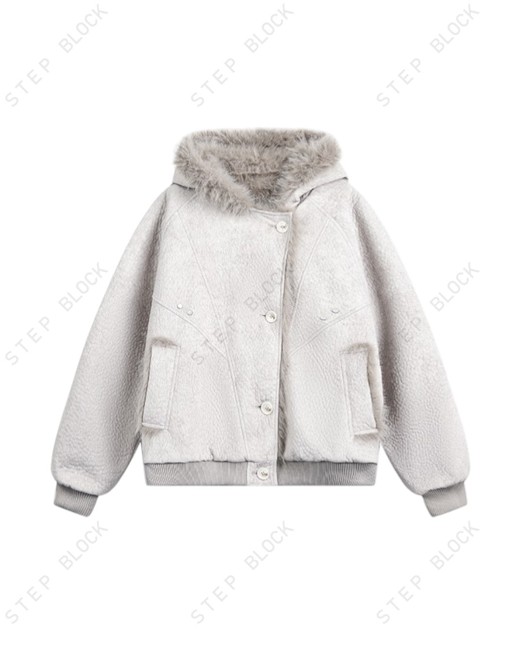FAUX FUR-COLLAR PADDED JACKET st5079 OK