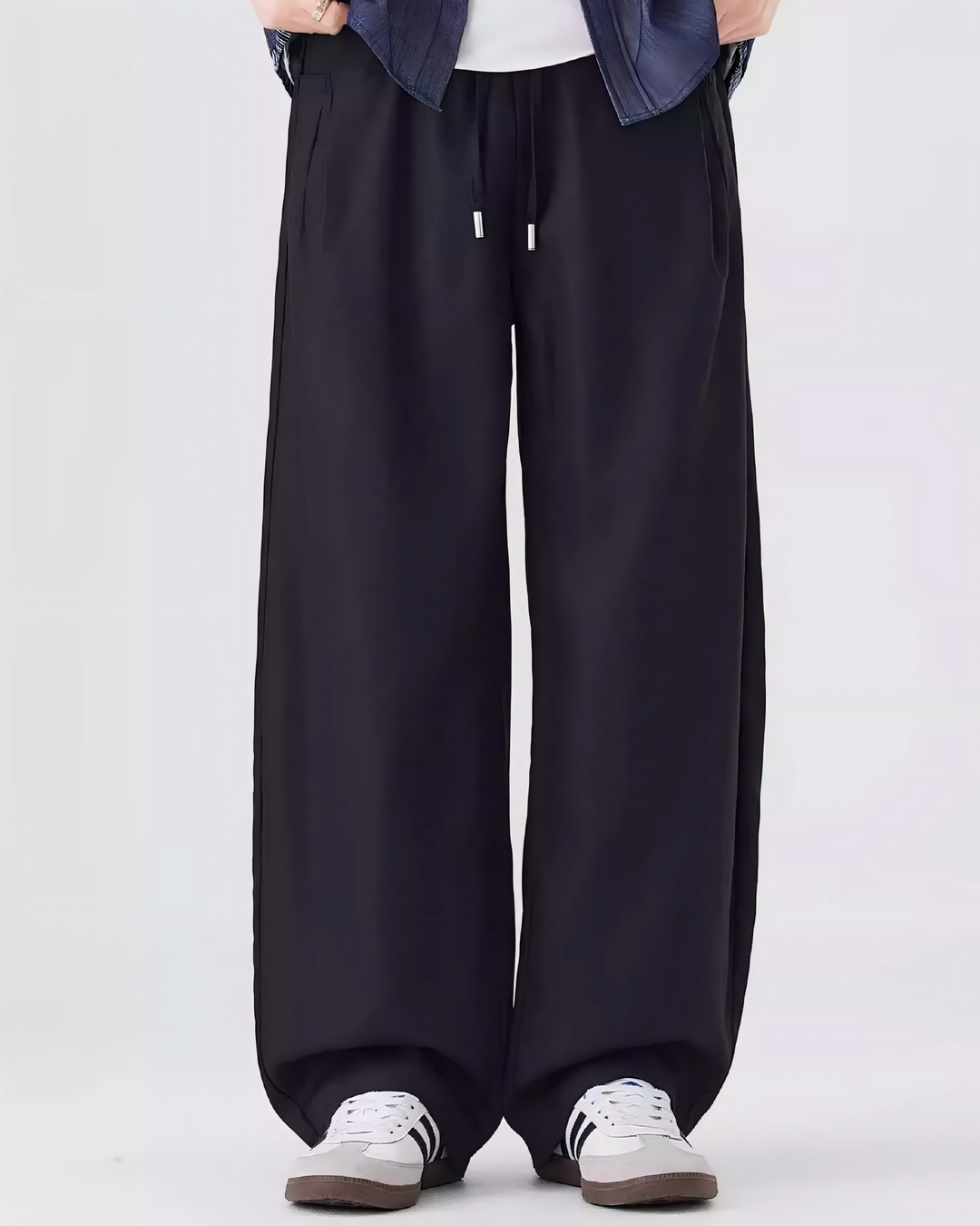 STEP BLOCK MT032 minimalist wide-leg drawstring sweatpants